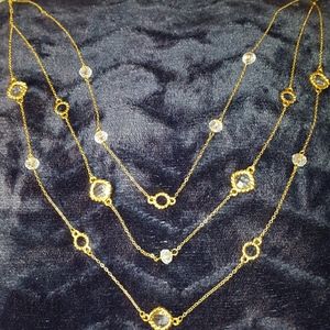 Triple Stranded Necklace with Gems
